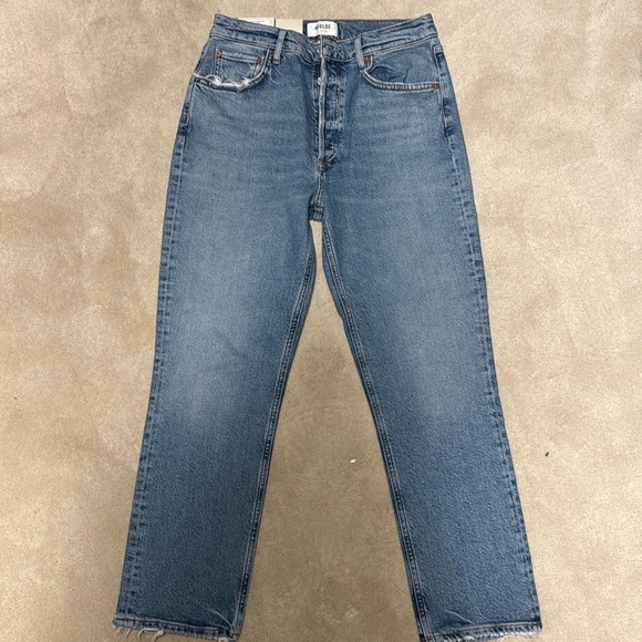 Agolde Riley Crop High Rise Straight jeans - Picture 1 of 5